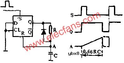D触发器组成单稳态多谐振荡器电路图