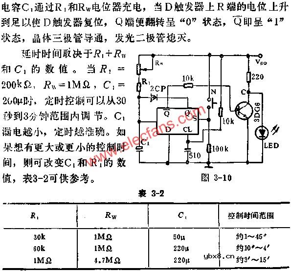 D触发器组成定时器电路图