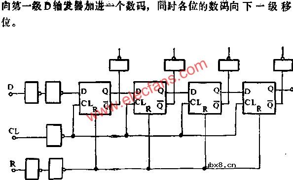 D触发器组成移位寄存器电路图