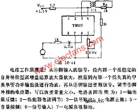 TB505助听器电路的应用电路图