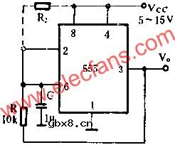 时基集成电路组成输出200MA的方波发生器电路图