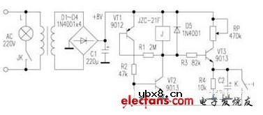采用互补管的电灯开关电路图