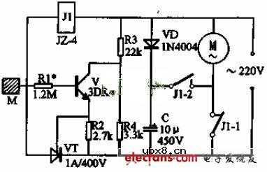 简易手触电风扇自停装置电路介绍