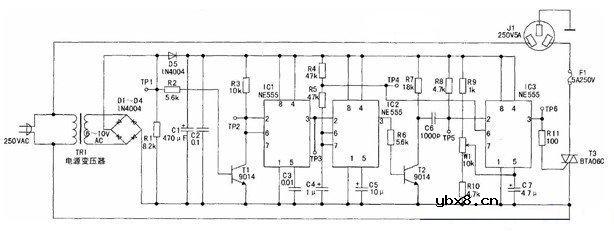 可控硅过零触发调压器原理电路