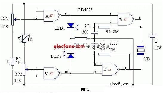 高低温双向温度器电路