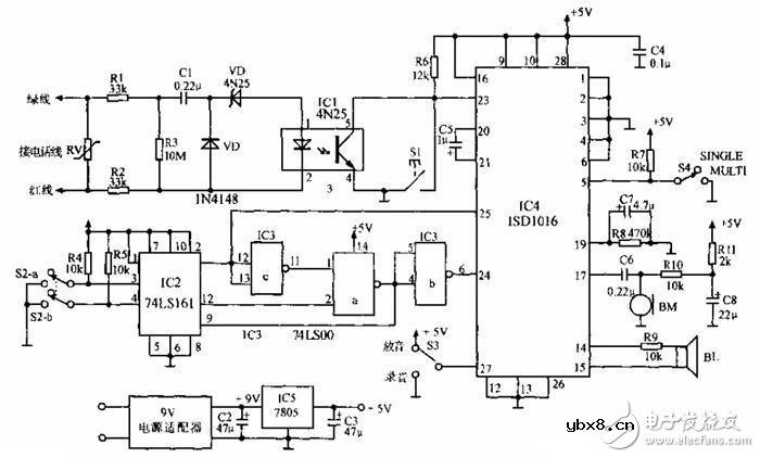 用语音代替电话铃声的留言控制器