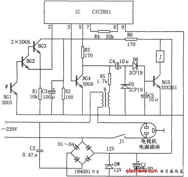 电视机节电遥控关机电路