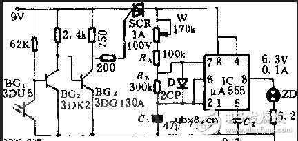 楼道路灯光电显示电路设计图