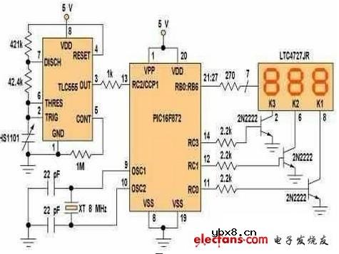 用传感器和PIC微控制器构成相对湿度计