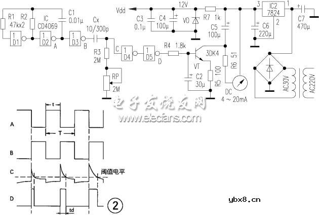 电容式位移发送器原理电路
