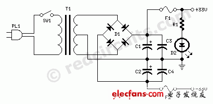 45瓦B类放大器电路图