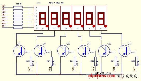 共阳极8段数码管显示电路图
