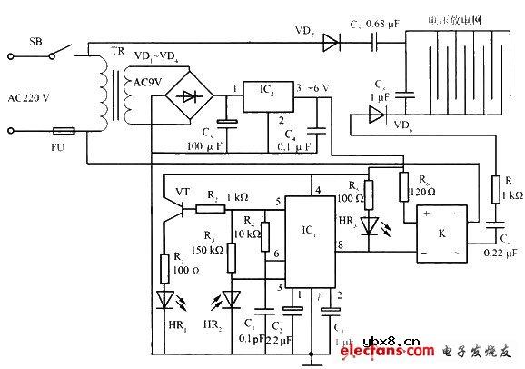 电子灭鼠器原理图
