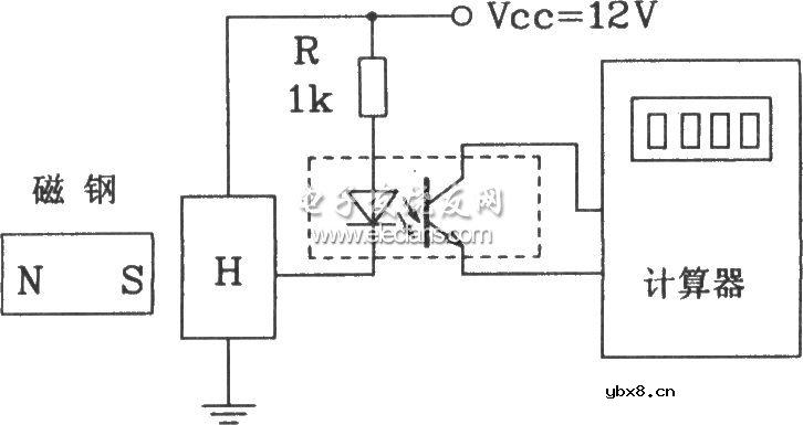 霍尔接近开关构成的计数器电路