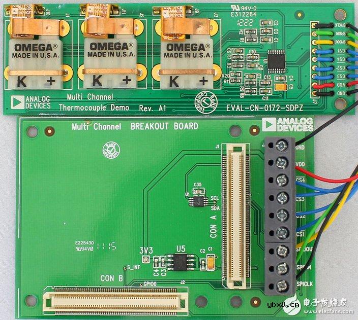 3通道热电偶温度测量系统，精度为0.25℃电路图