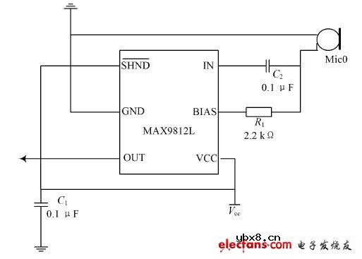 麦克风前置放大电路原理图