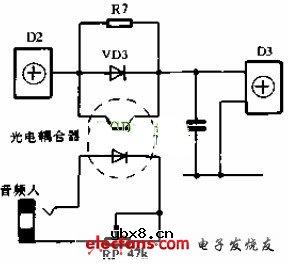 简单音控彩灯电路