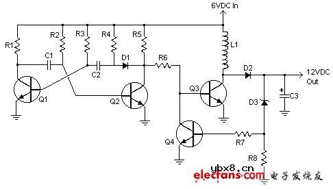 简单的6v转12v电路图