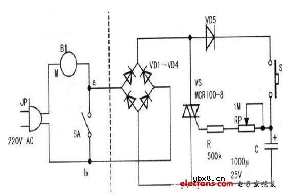 简单定时小吊扇的制作电路图