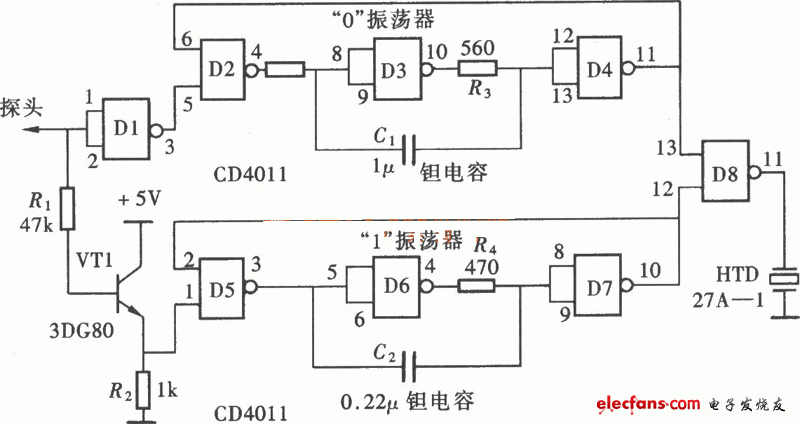 发声型逻辑笔电路图