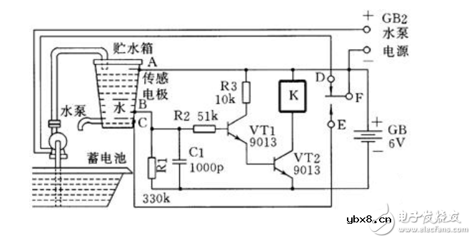 全自动化水塔供水电子电路设计图