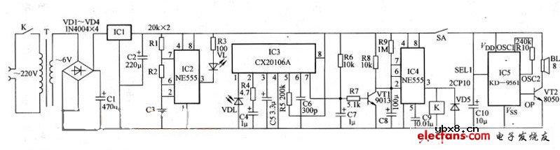 红外线报警器原理图