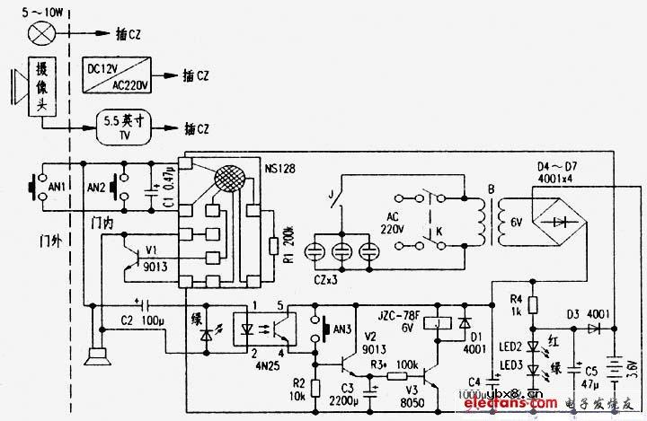 利用简单元件制作可视门铃
