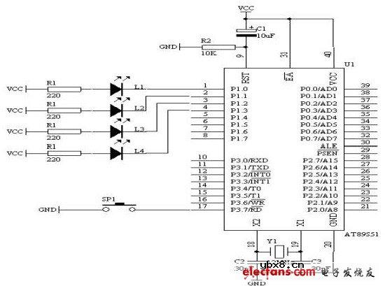 一键多功能按键识别技术原理图