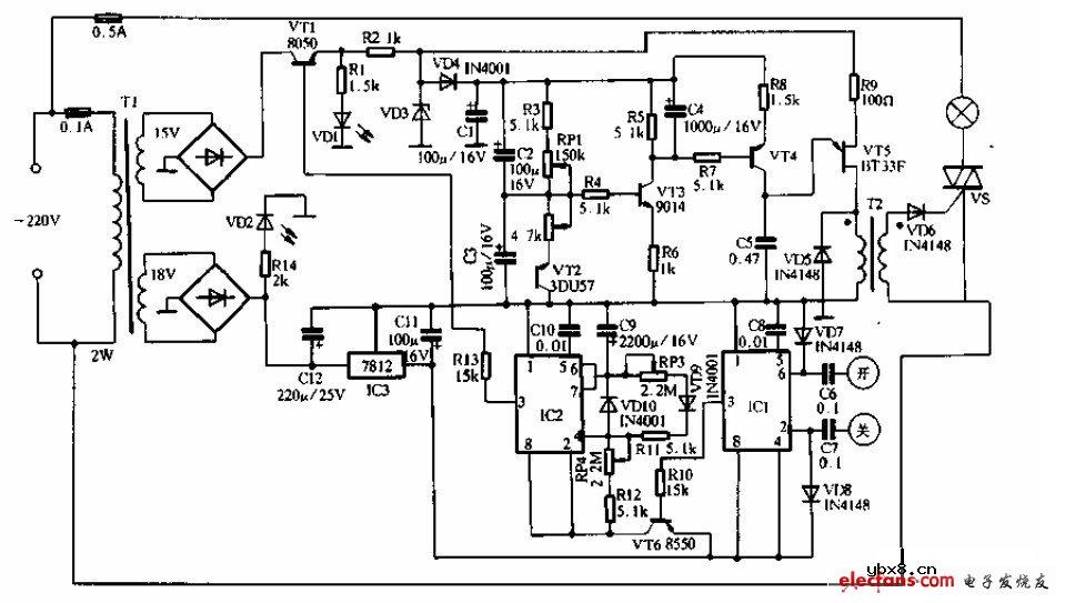 视力保健台灯设计与电路图纸介绍