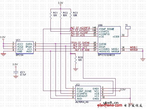 AS下载和调试接口电路（Altera FPGA开发板）