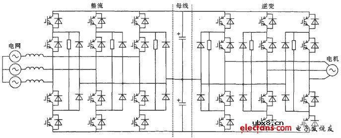 中点箝位三电平双PWM变换器电路