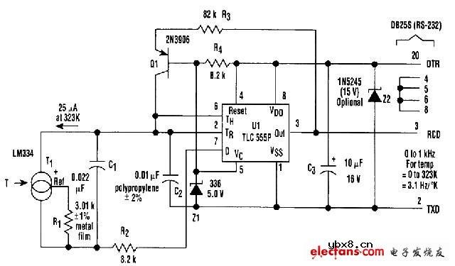 RS232绝对温度记录仪电路