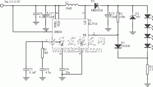 基于EL7516的高电流白光LED驱动器设计