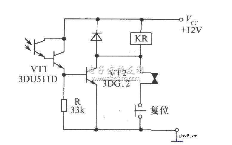 带自锁功能的光控继电器开关电路图