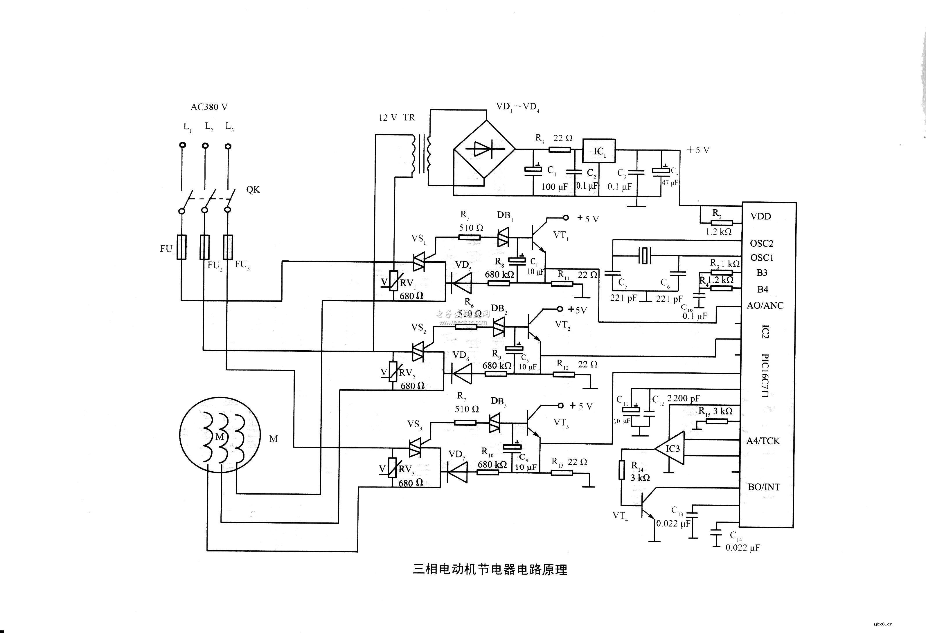 三相电动机节电器原理图
