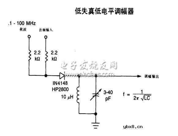 低失真低电平调幅器原理图