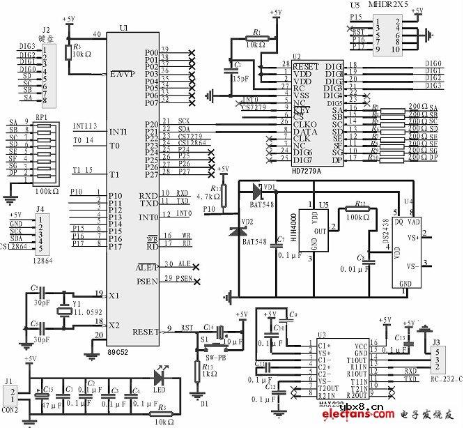 中央空调温湿度检测系统硬件原理图