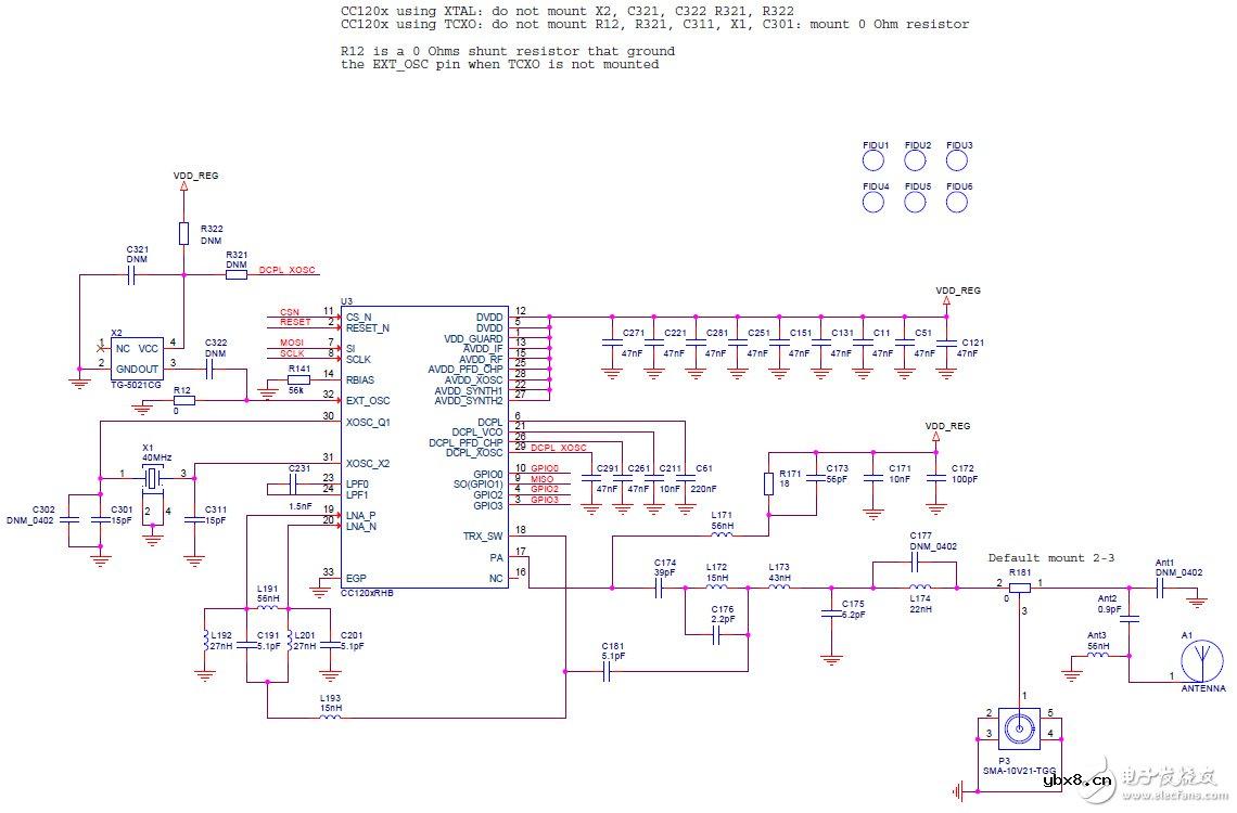 适用于420-470MHz的射频布局参考设计电路图