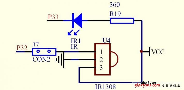 IR1308参考电路图和红外解码1602显示参考源程序