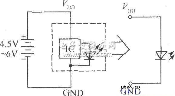单只闪烁发光二极管的应用电路