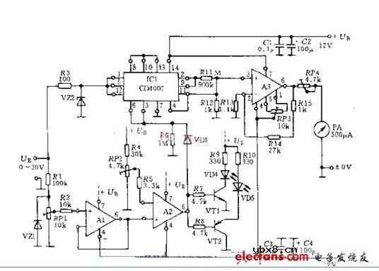 一种电子电压表电路图