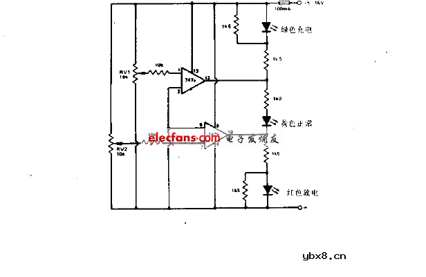 电池充放电指示电路