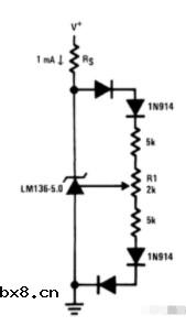 LM336-5.0基准二极管输出电压的调节