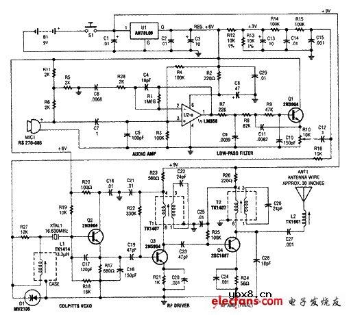 49MHz调频发射器电路