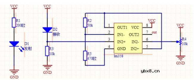 三款红外接收二极管电路图