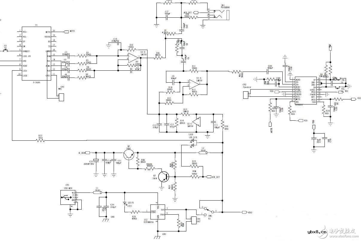 迷你蓝牙音箱电路图