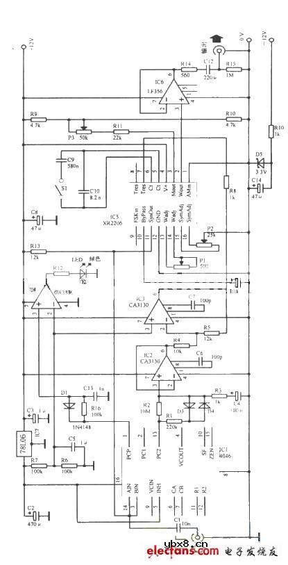 锁相环正弦波振荡器电路