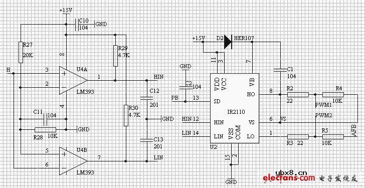IR2110反相延时驱动电路