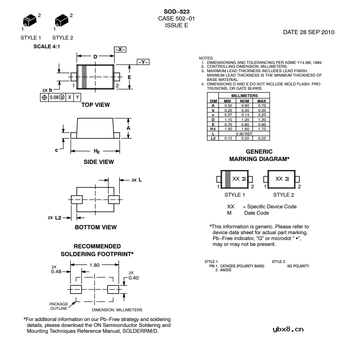 ON Semiconductor RB521S30T1G参数特性与EDA模型 数据手册介绍
