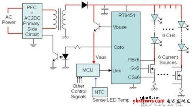 6串LED恒流控制原理图
